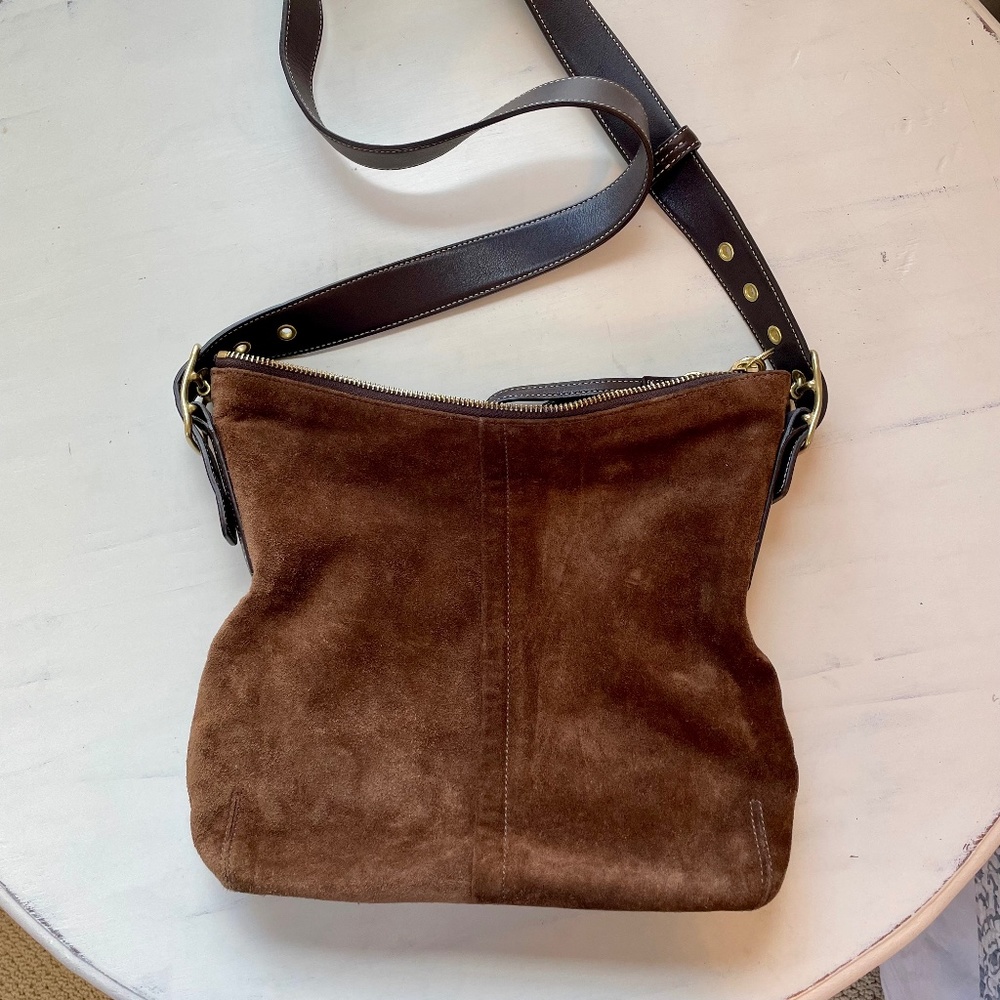 Coach Vintage Brown Suede Crossbody Bag